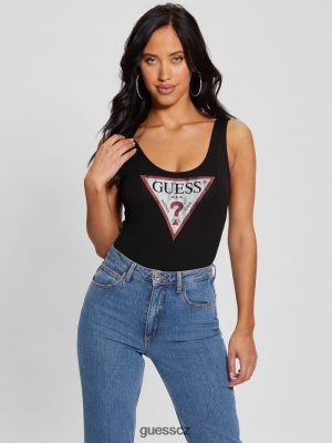 GUESS Czech Republic - GUESS Klasické logo kombinézu černý ženy 2BRD961 oblečení