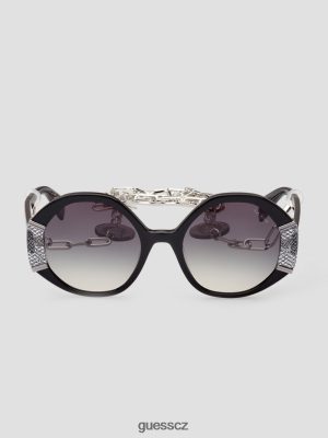 GUESS Czech Republic - GUESS Kovové ráfky geometrické sluneční brýle stříbro ženy 2BRD3670 příslušenství