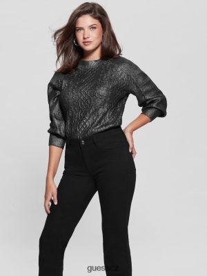 GUESS Czech Republic - GUESS Kovový svetr Sophie Gunmetal ženy 2BRD1495 oblečení