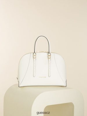 GUESS Czech Republic - GUESS Lady Luxe Dome Satchel Bílé více ženy 2BRD3289 tašky