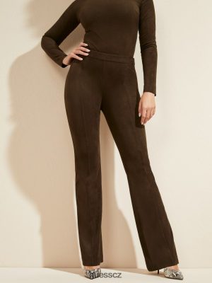GUESS Czech Republic - GUESS Leonie Pant spálené dřevo více ženy 2BRD2203 oblečení