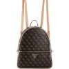GUESS Czech Republic - GUESS Logo Manhattanu Velký batoh hnědý ženy 2BRD3211 tašky