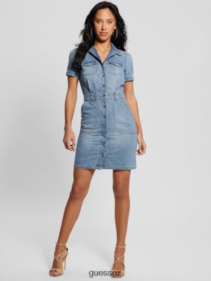 GUESS Czech Republic - GUESS Lylian džínové šaty lollypop ženy 2BRD109 oblečení