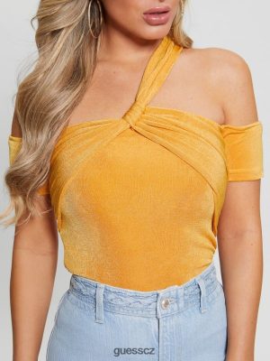 GUESS Czech Republic - GUESS Malori Twisted poprup Top Sunstone ženy 2BRD1261 oblečení