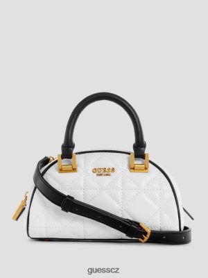 GUESS Czech Republic - GUESS Mildred prošívaný mini bowler Bílé více ženy 2BRD2755 tašky