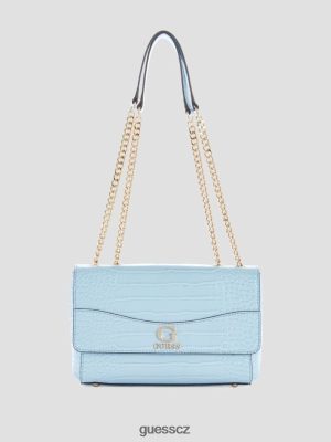 GUESS Czech Republic - GUESS Nell Croc Convertible Crossbody prášek modrá ženy 2BRD2854 tašky