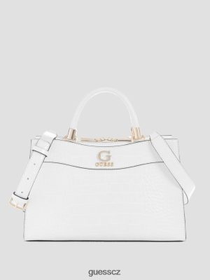 GUESS Czech Republic - GUESS Nell Croc přítelkyně Satchel Bílé více ženy 2BRD2818 tašky