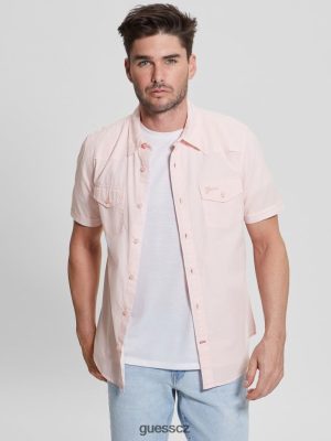 GUESS Czech Republic - GUESS Nottinghamová košile Blush Cotton muži 2BRD3970 oblečení