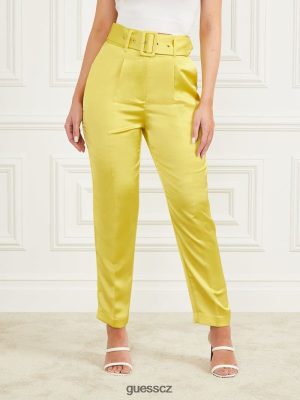 GUESS Czech Republic - GUESS Nové kalhoty Atlas Zelený lesk ženy 2BRD2119 oblečení