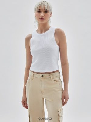 GUESS Czech Republic - GUESS Originály oříznuté nádrž čistá bílá unisex 2BRD1039 oblečení