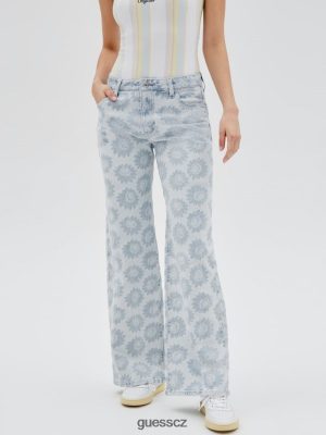 GUESS Czech Republic - GUESS Originals Daisy Wide-Leg Jeans Květinový tisk unisex 2BRD79 oblečení