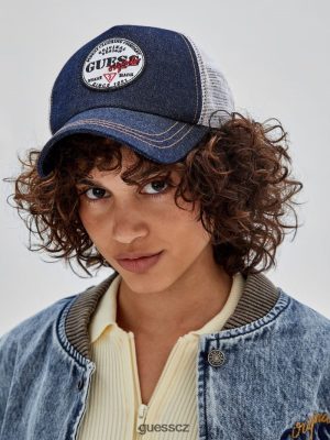 GUESS Czech Republic - GUESS Originals denim Trucker Hat Jděte tmavé oplachování praní unisex 2BRD3811 oblečení
