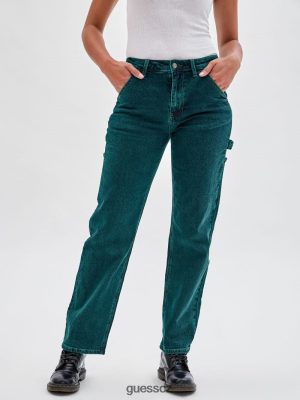 GUESS Czech Republic - GUESS Originals x Batman Relissed Carpenter Jeans Go Riddler Green Wash unisex 2BRD160 oblečení
