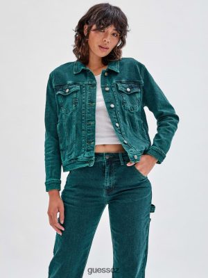 GUESS Czech Republic - GUESS Originals x Batman nadrozměrná reliéfní bunda Go Riddler Green Wash unisex 2BRD1840 oblečení