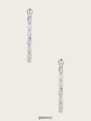 GUESS Czech Republic - GUESS Rhodium nanesený velký křišťálový obruč náušnice Stříbro/zlato ženy 2BRD3931 příslušenství