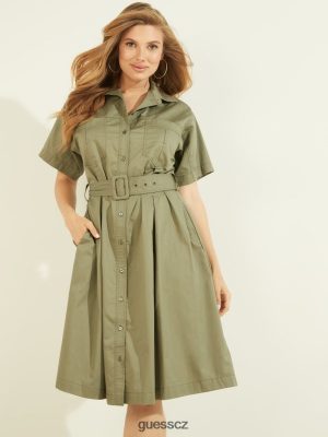 GUESS Czech Republic - GUESS Selene šaty Isle Wash ženy 2BRD889 oblečení