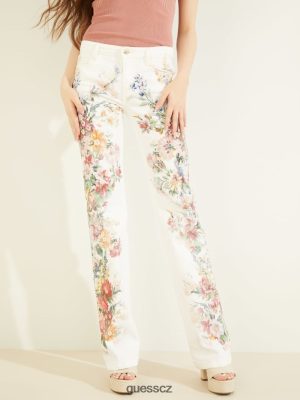 GUESS Czech Republic - GUESS Sexy bootcut květinové džíny Květinový květ ženy 2BRD211 oblečení