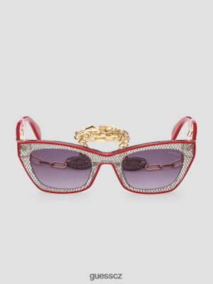 GUESS Czech Republic - GUESS Sluneční brýle kovových plastových očí červený ženy 2BRD3667 příslušenství