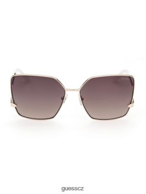 GUESS Czech Republic - GUESS Sluneční brýle s nadměrné čtvercové klikaté brýle Zlato s ramenem ženy 2BRD3763 příslušenství
