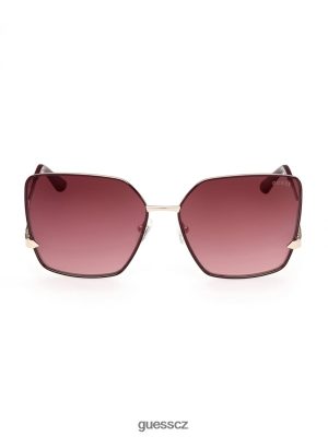 GUESS Czech Republic - GUESS Sluneční brýle s nadměrné čtvercové klikaté brýle zlato ženy 2BRD3766 příslušenství
