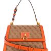 GUESS Czech Republic - GUESS Stephi Jacquard Logo Top Handle Bag pomerančový ženy 2BRD2986 tašky