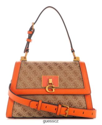 GUESS Czech Republic - GUESS Stephi Jacquard Logo Top Handle Bag pomerančový ženy 2BRD2986 tašky