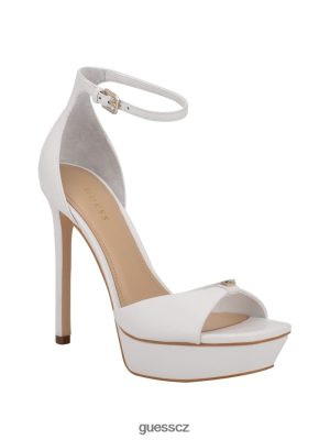 GUESS Czech Republic - GUESS Stiletto sandály na platformě Ellsyn Bílá kůže ženy 2BRD3487 obuv