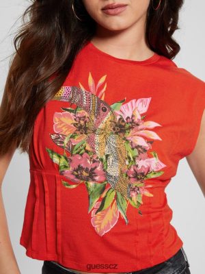 GUESS Czech Republic - GUESS Tropický korzet tee G539 ženy 2BRD1021 oblečení