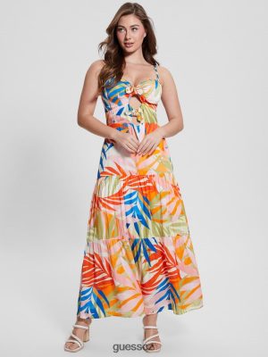 GUESS Czech Republic - GUESS Tropicky tištěné šaty maxi Tisk Havany ženy 2BRD430 oblečení