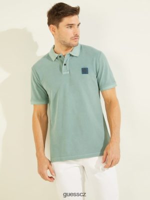 GUESS Czech Republic - GUESS Umyté pólo Tmavý nefrim muži 2BRD4144 oblečení