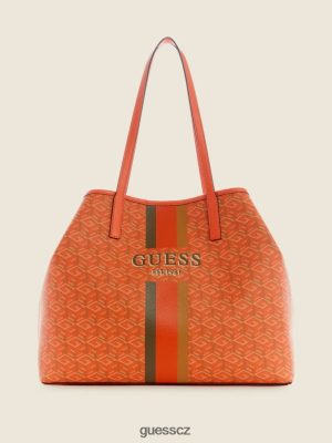 GUESS Czech Republic - GUESS Vikky velký tote Oranžové logo ženy 2BRD3103 tašky