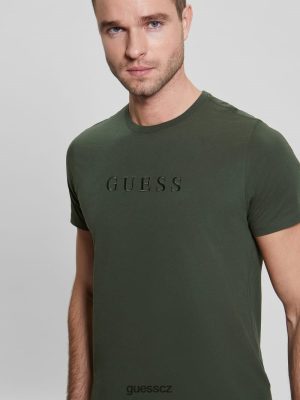 GUESS Czech Republic - GUESS Vyšívané logo Tee Greens džungle muži 2BRD4063 oblečení