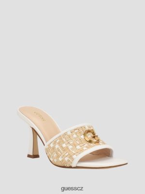 GUESS Czech Republic - GUESS Yana Straw G Logo Logo Helered Mules Světlo přirozené 110 ženy 2BRD3394 obuv