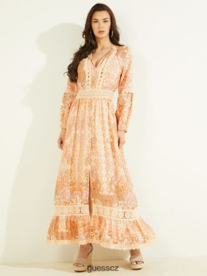 GUESS Czech Republic - GUESS Šaty Laurel Maxi Tisk Paz Paisley ženy 2BRD880 oblečení