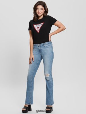 GUESS Czech Republic - GUESS ekologické džíny s nízkým vzplanutím Cali blues ženy 2BRD100 oblečení