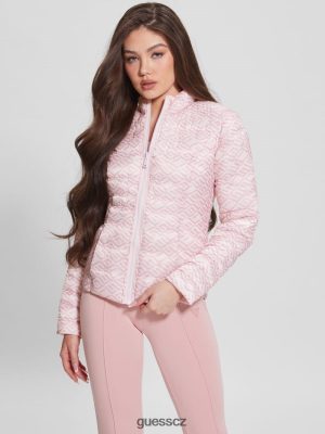 GUESS Czech Republic - GUESS ekologická jana reverzibilní bunda nízká klíč růžová ženy 2BRD1984 oblečení