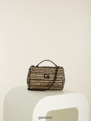 GUESS Czech Republic - GUESS kimi malý kabriolet crossbody Černý květinový tisk ženy 2BRD2899 tašky