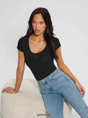 GUESS Czech Republic - GUESS kombinéza ekologického trojúhelníku černý ženy 2BRD1078 oblečení