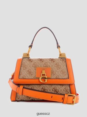 GUESS Czech Republic - GUESS logo Stephi Jacquard Micro Mini Bag Latte logo/oranžová ženy 2BRD2983 tašky