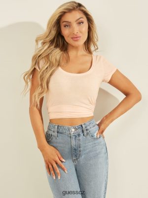 GUESS Czech Republic - GUESS logo skriptu Peach Sorbet ženy 2BRD1588 oblečení