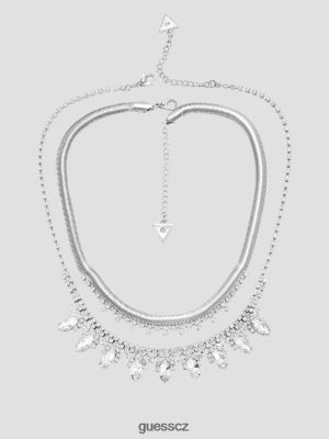 GUESS Czech Republic - GUESS náhrdelník z kamenného krystalu stříbro ženy 2BRD3877 příslušenství