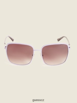 GUESS Czech Republic - GUESS nadrozměrné kovové čtvercové sluneční brýle fialová ženy 2BRD3688 příslušenství