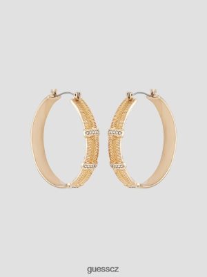 GUESS Czech Republic - GUESS texturované křišťálové obruče náušnice zlato ženy 2BRD3850 příslušenství
