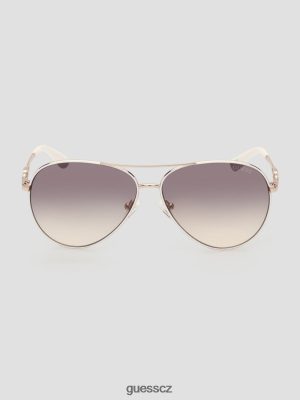 GUESS Czech Republic - GUESS Čtvercové G Link Metal Aviator Sluneční brýle bílý ženy 2BRD3649 příslušenství